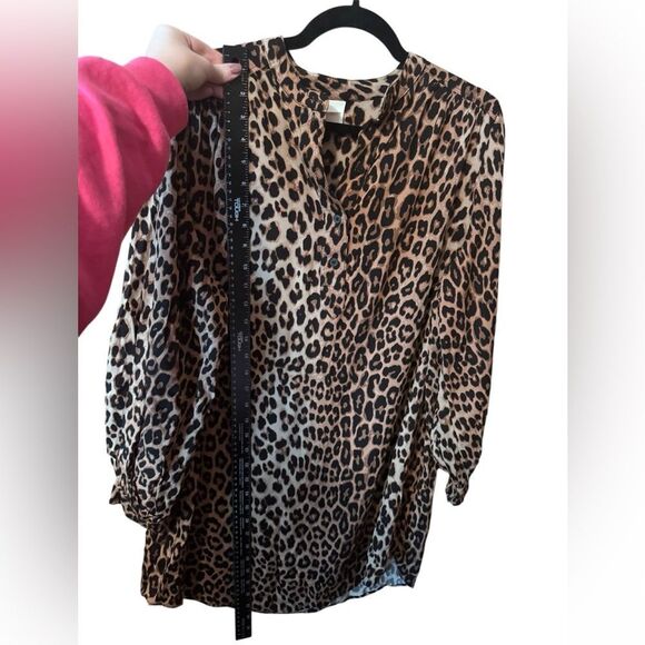 H&M- Women’s Oversized Long Sleeve Leopard Print Dress, Size Small - Picture 6 of 9